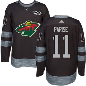 Boern-NHL-Minnesota-Wild-Ishockey-Troeje-Zach-Parise-11-Authentic-Sort-1917-2017-100th-Anniversary