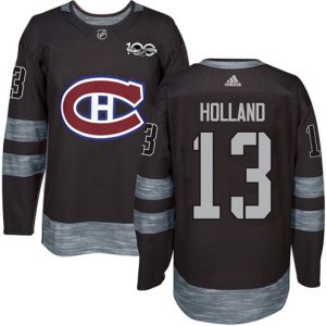 Boern-NHL-Montreal-Canadiens-Ishockey-Troeje-Peter-Holland-13-Authentic-Sort-1917-2017-100th-Anniversary