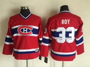 Boern-NHL-Montreal-Canadiens-Ishockey-Troeje-Retro-Roy-33-Roed