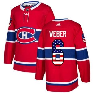 Boern-NHL-Montreal-Canadiens-Ishockey-Troeje-Shea-Weber-6-Roed-USA-Flag-Fashion-Authentic