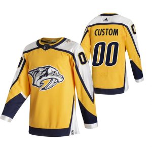 Boern-NHL-Nashville-Predators-Ishockey-Troeje-2021-Reverse-Retro-Custom-Special-Edition-Authentic-Guld