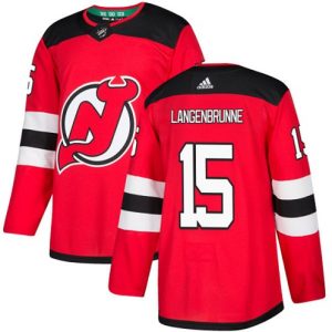 Boern-NHL-New-Jersey-Devils-Ishockey-Troeje-Jamie-Langenbrunner-15-Authentic-Roed-Hjemme