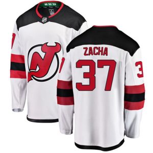 Boern-NHL-New-Jersey-Devils-Ishockey-Troeje-Pavel-Zacha-37-Breakaway-Hvid-Fanatics-Branded-Ude