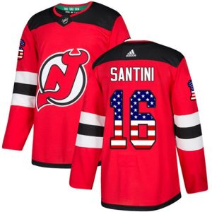 Boern-NHL-New-Jersey-Devils-Ishockey-Troeje-Steve-Santini-16-Authentic-Roed-USA-Flag-Fashion