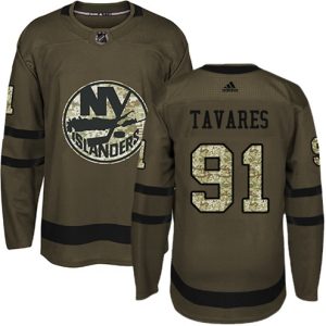 Boern-NHL-New-York-Islanders-Ishockey-Troeje-John-Tavares-91-Authentic-Groen-Salute-to-Service