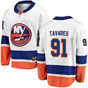 Boern-NHL-New-York-Islanders-Ishockey-Troeje-John-Tavares-91-Breakaway-Hvid-Fanatics-Branded-Ude