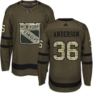 Boern-NHL-New-York-Rangers-Ishockey-Troeje-Glenn-Anderson-36-Authentic-Groen-Salute-to-Service