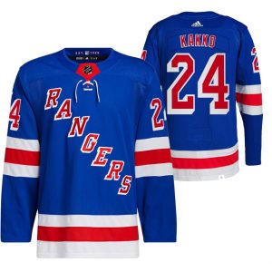 Boern-NHL-New-York-Rangers-Ishockey-Troeje-Kaapo-Kakko-24-Hjemme-Blaa-2021-22-PrimeGreen-Authentic