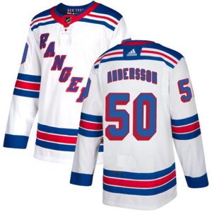 Boern-NHL-New-York-Rangers-Ishockey-Troeje-Lias-Andersson-50-Authentic-Hvid-Ude