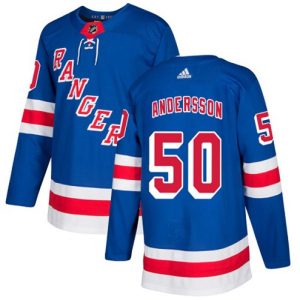 Boern-NHL-New-York-Rangers-Ishockey-Troeje-Lias-Andersson-50-Authentic-Royal-Blaa-Hjemme