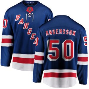 Boern-NHL-New-York-Rangers-Ishockey-Troeje-Lias-Andersson-50-Breakaway-Royal-Blaa-Fanatics-Branded-Hjemme