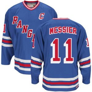 Boern-NHL-New-York-Rangers-Ishockey-Troeje-Mark-Messier-11-Authentic-Throwback-Royal-Blaa-CCM-Heroes-Alumni