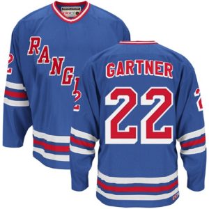 Boern-NHL-New-York-Rangers-Ishockey-Troeje-Mike-Gartner-22-Authentic-Throwback-Royal-Blaa-CCM-Heroes-Alumni