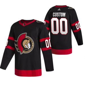 Boern-NHL-Ottawa-Senators-Ishockey-Troeje-Custom-Sort-2020-21-Hjemme-Authentic