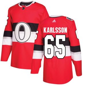 Boern-NHL-Ottawa-Senators-Ishockey-Troeje-Erik-Karlsson-65-Authentic-Roed-2017-100-Classic