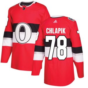 Boern-NHL-Ottawa-Senators-Ishockey-Troeje-Filip-Chlapik-78-Authentic-Roed-2017-100-Classic
