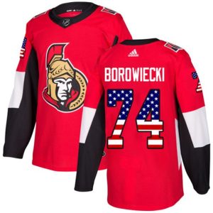 Boern-NHL-Ottawa-Senators-Ishockey-Troeje-Mark-Borowiecki-74-Authentic-Roed-USA-Flag-Fashion
