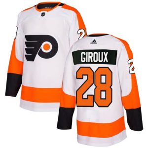Boern-NHL-Philadelphia-Flyers-Ishockey-Troeje-Claude-Giroux-28-Authentic-Hvid-Ude