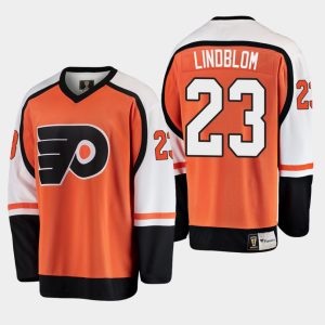 Boern-NHL-Philadelphia-Flyers-Ishockey-Troeje-Oskar-Lindblom-23-Heritage-Player-Premier-Orange