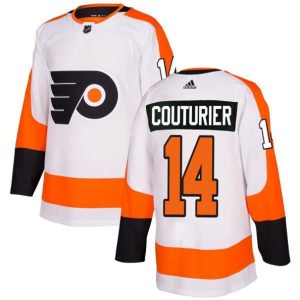 Boern-NHL-Philadelphia-Flyers-Ishockey-Troeje-Sean-Couturier-14-Hvid-Authentic