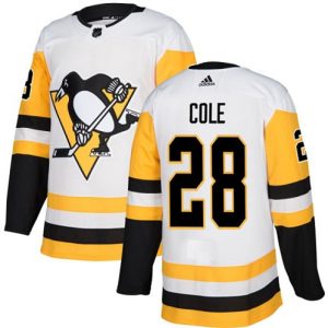 Boern-NHL-Pittsburgh-Penguins-Ishockey-Troeje-Ian-Cole-28-Authentic-Hvid-Ude