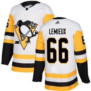 Boern-NHL-Pittsburgh-Penguins-Ishockey-Troeje-Mario-Lemieux-66-Authentic-Hvid-Ude