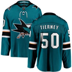 Boern-NHL-San-Jose-Sharks-Ishockey-Troeje-Chris-Tierney-50-Breakaway-Teal-Groen-Fanatics-Branded-Hjemme