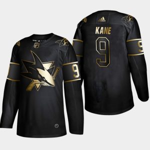 Boern-NHL-San-Jose-Sharks-Ishockey-Troeje-Evander-Kane-9-2019-Golden-Edition-Sort-Authentic-Player