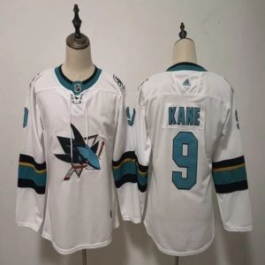 Boern-NHL-San-Jose-Sharks-Ishockey-Troeje-Evander-Kane-9-Hvid-Authentic