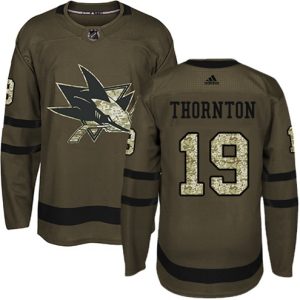 Boern-NHL-San-Jose-Sharks-Ishockey-Troeje-Joe-Thornton-19-Authentic-Groen-Salute-to-Service
