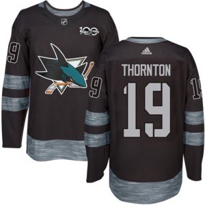 Boern-NHL-San-Jose-Sharks-Ishockey-Troeje-Joe-Thornton-19-Authentic-Sort-1917-2017-100th-Anniversary