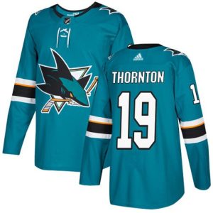 Boern-NHL-San-Jose-Sharks-Ishockey-Troeje-Joe-Thornton-19-Authentic-Teal-Groen-Hjemme