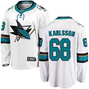 Boern-NHL-San-Jose-Sharks-Ishockey-Troeje-Melker-Karlsson-68-Breakaway-Hvid-Fanatics-Branded-Ude