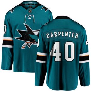 Boern-NHL-San-Jose-Sharks-Ishockey-Troeje-Ryan-Carpenter-40-Breakaway-Teal-Groen-Fanatics-Branded-Hjemme