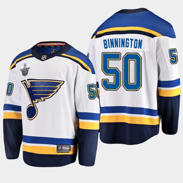 Boern-NHL-St.-Louis-Blues-Ishockey-Troeje-Jordan-Binnington-50-2019-Stanley-Cup-Playoffs-Ude-Player-Hvid