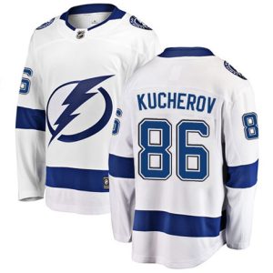 Boern-NHL-Tampa-Bay-Lightning-Ishockey-Troeje-Nikita-Kucherov-86-Breakaway-Hvid-Fanatics-Branded-Ude