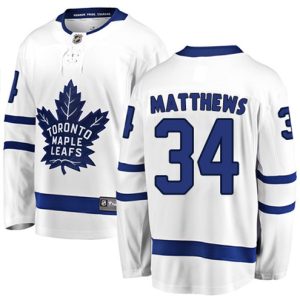 Boern-NHL-Toronto-Maple-Leafs-Ishockey-Troeje-Auston-Matthews-34-Breakaway-Hvid-Fanatics-Branded-Ude