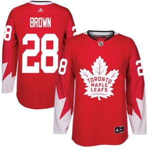 Boern-NHL-Toronto-Maple-Leafs-Ishockey-Troeje-Connor-Brown-28-Authentic-Roed-Alternate