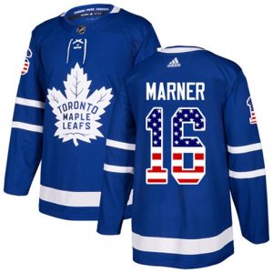Boern-NHL-Toronto-Maple-Leafs-Ishockey-Troeje-Mitchell-Marner-16-Authentic-Royal-Blaa-USA-Flag-Fashion