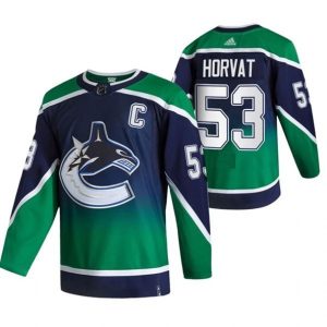 Boern-NHL-Vancouver-Canucks-Ishockey-Troeje-Bo-Horvat-53-2022-Reverse-Retro-Groen-Authentic