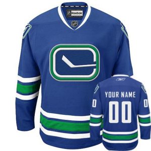 Boern-NHL-Vancouver-Canucks-Ishockey-Troeje-Customized-Reebok-New-Third-Royal-Blaa-Authentic