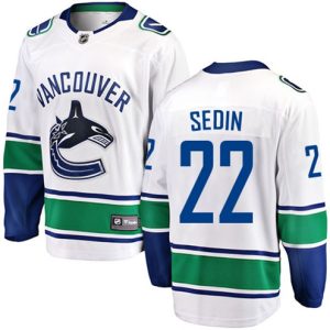 Boern-NHL-Vancouver-Canucks-Ishockey-Troeje-Daniel-Sedin-22-Breakaway-Hvid-Fanatics-Branded-Ude
