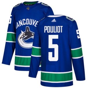 Boern-NHL-Vancouver-Canucks-Ishockey-Troeje-Derrick-Pouliot-5-Authentic-Blaa-Hjemme