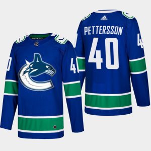 Boern-NHL-Vancouver-Canucks-Ishockey-Troeje-Elias-Pettersson-40-Hjemme-Blaa-Authentic-Player