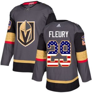 Boern-NHL-Vegas-Golden-Knights-Ishockey-Troeje-Marc-Andre-Fleury-29-Authentic-Graa-USA-Flag-Fashion