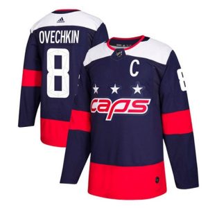 Boern-NHL-Washington-Capitals-Ishockey-Troeje-Alex-Ovechkin-8-Authentic-Navy-Blaa-2018-Stadium-Series