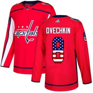 Boern-NHL-Washington-Capitals-Ishockey-Troeje-Alex-Ovechkin-8-Authentic-Roed-USA-Flag-Fashion