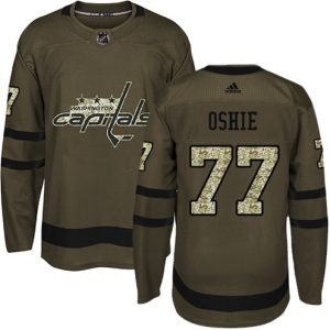 Boern-NHL-Washington-Capitals-Ishockey-Troeje-T.J.-Oshie-77-Authentic-Groen-Salute-to-Service