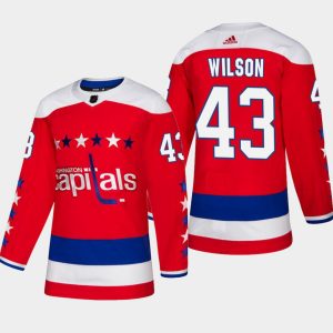 Boern-NHL-Washington-Capitals-Ishockey-Troeje-Tom-Wilson-43-2018-19-Roed-Authentic-Third-Alternate