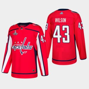 Boern-NHL-Washington-Capitals-Ishockey-Troeje-Tom-Wilson-43-2018-Stanley-Cup-Champions-Authentic-Player-Hjemme-Roed